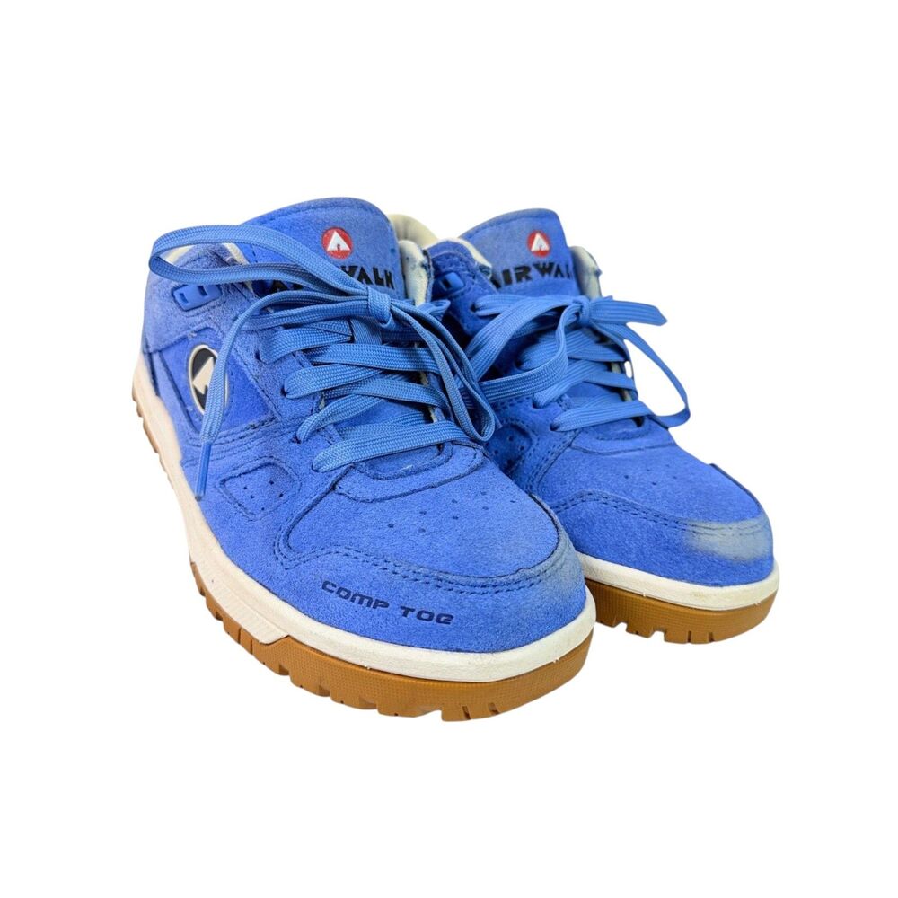 Airwalk Womens 6.5 Blue Suede Mongo CT Composite Toe Work Shoes Slip Resistant